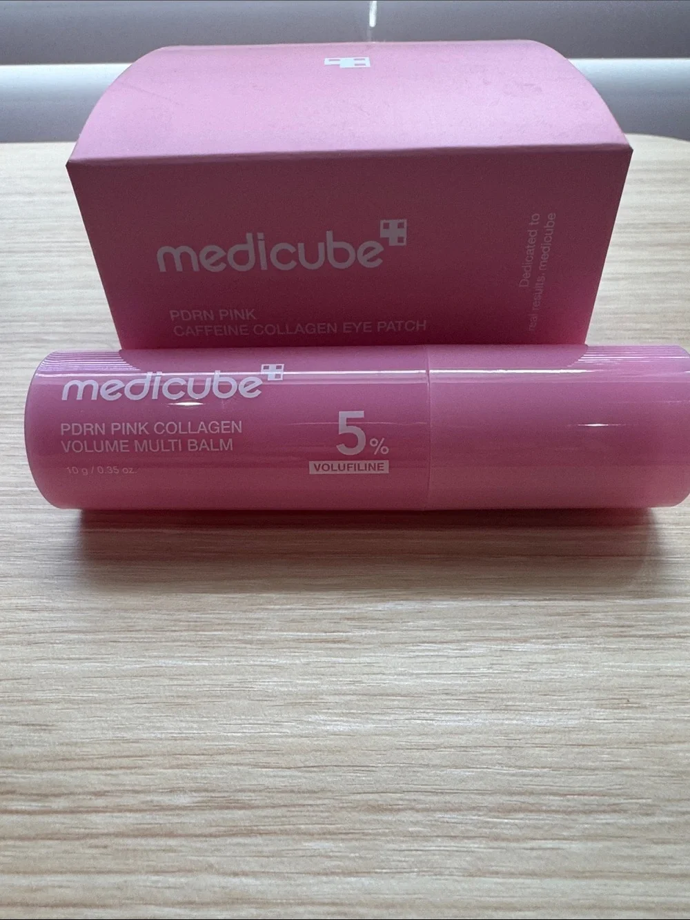 Medicube Pink Caffeine Collagen Eye Patch & Lip Balm Duo - Pink